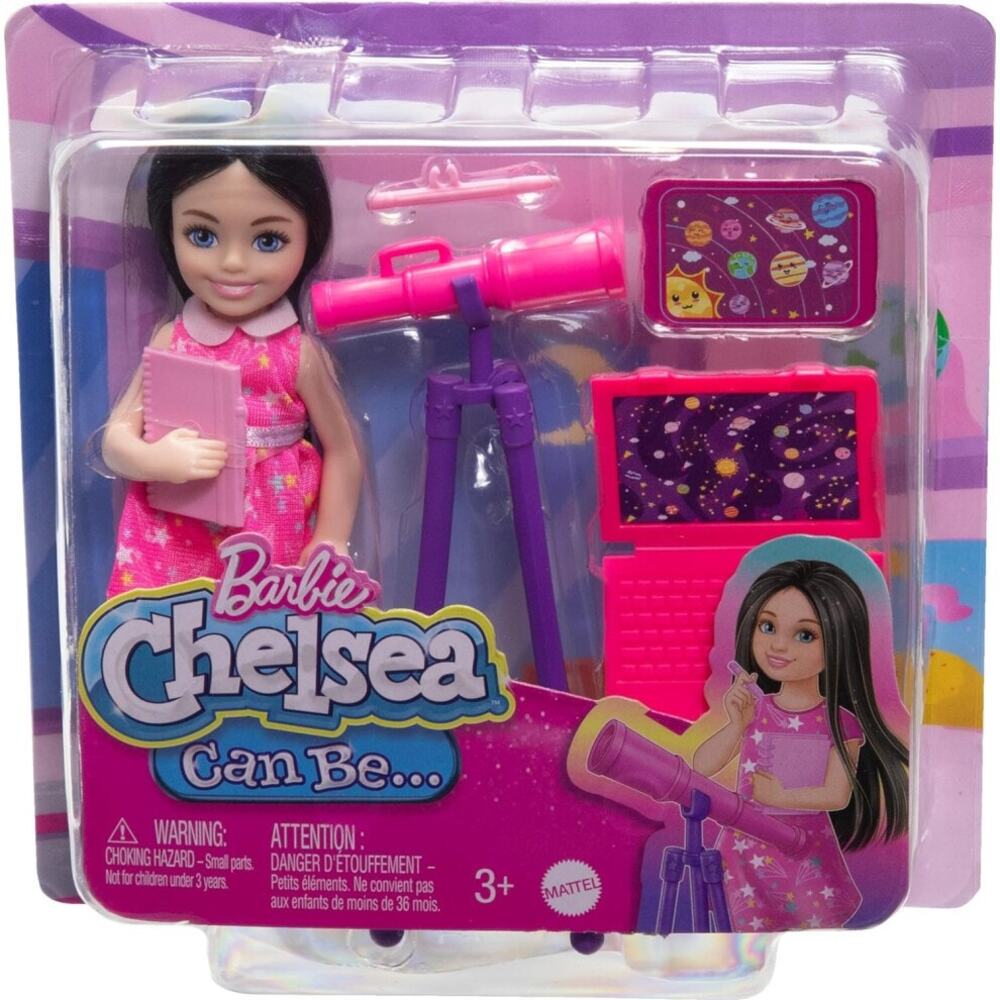 Barbie Chelsea Astronomer Doll & Accessories Set Career-Themed Brunette  NWT